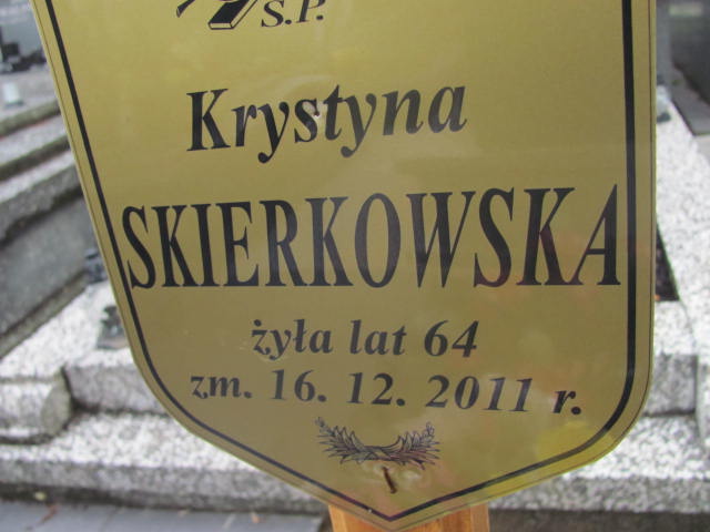 Krystyna Skierkowska Pułtusk św. Mateusza - Grobonet - Wyszukiwarka osób pochowanych