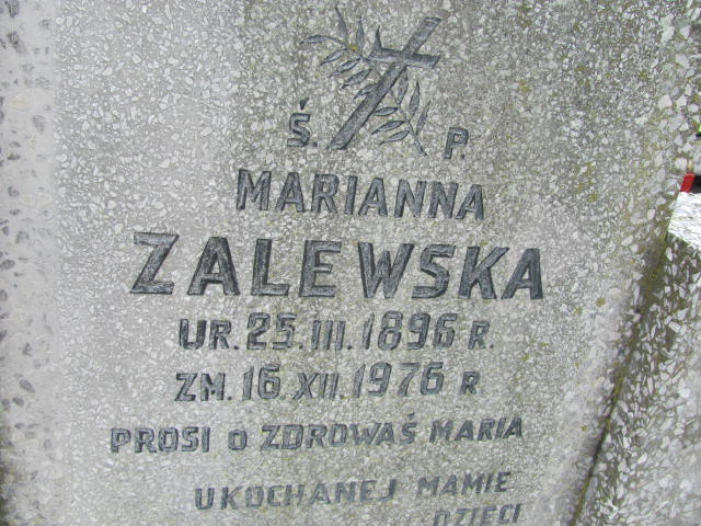 Marianna Zalewska 1896 Pułtusk św. Mateusza - Grobonet - Wyszukiwarka osób pochowanych