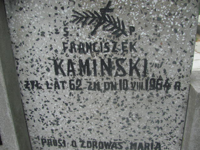Franciszek Kamiński 1902 Pułtusk św. Mateusza - Grobonet - Wyszukiwarka osób pochowanych